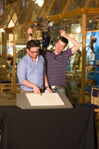 Ben Garrod filming with the Archaeopteryx cast