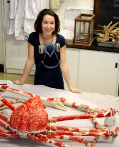 Conservator Bethany with the finished Spider Crab