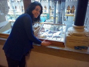 Magdalena with one of the Curiosity Boxes