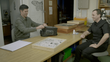 James Hogan (right) selecting specimens with Levon Biss